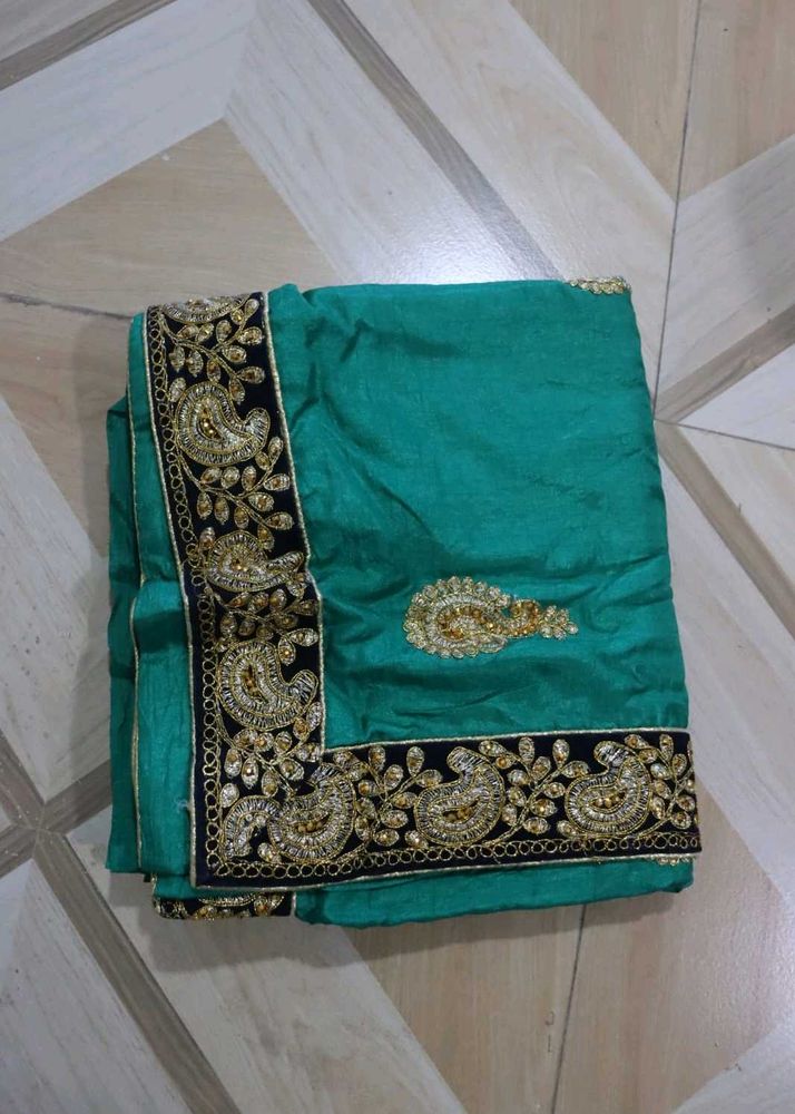 Elegant Green Saree Never Used Totally New