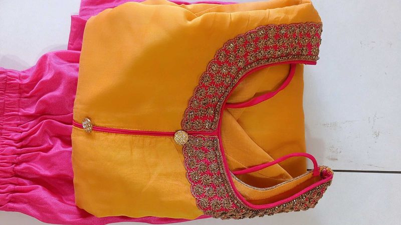 Elegant Yellow &amp; Pink Kurta Set