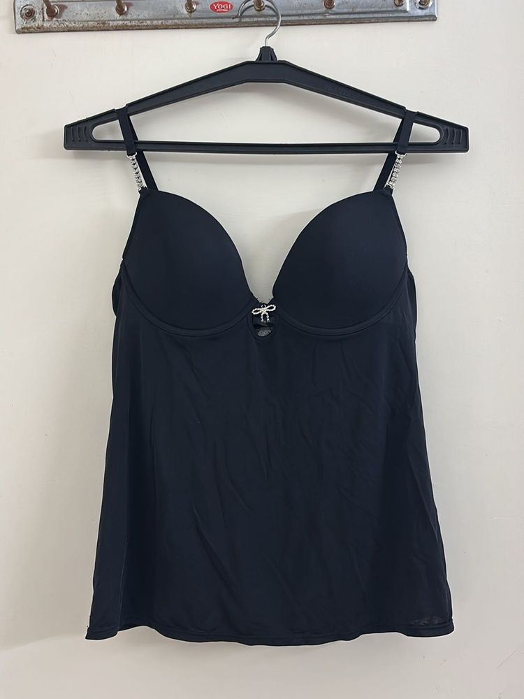 H&amp;M EMBELLISHED RHINESTONE CURPED TOP