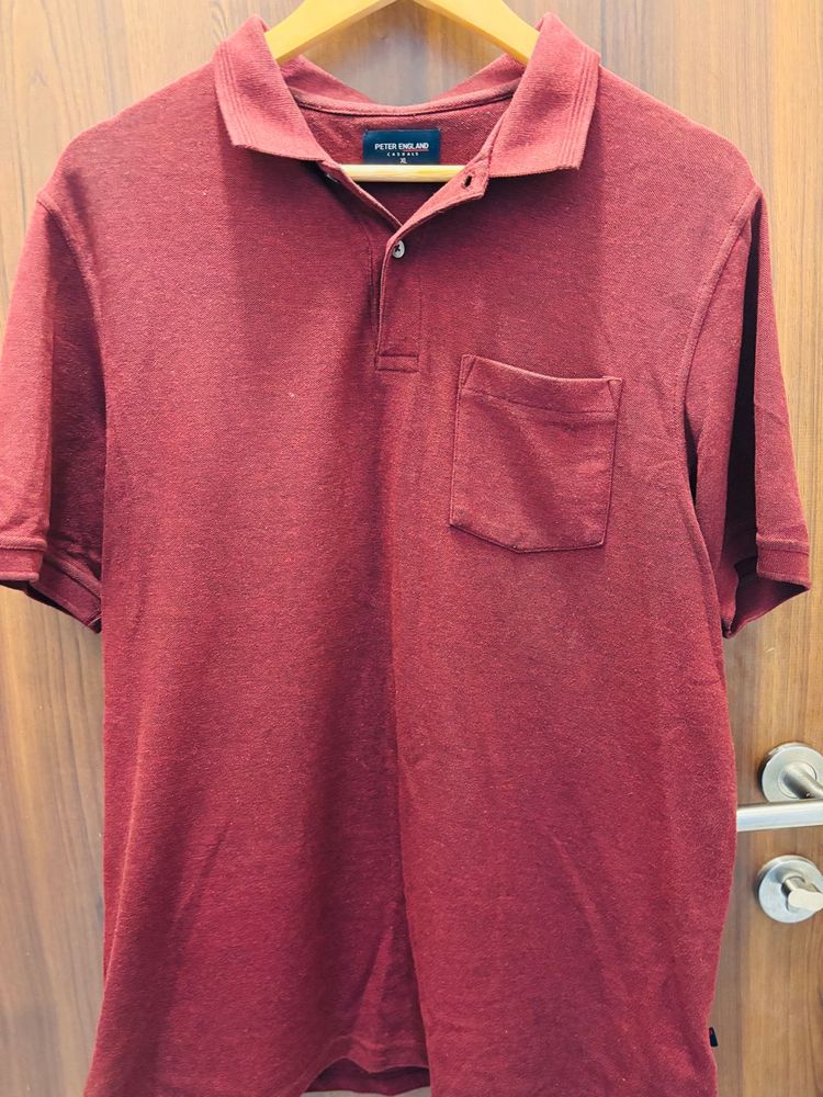 Peter England Burgundy Polo