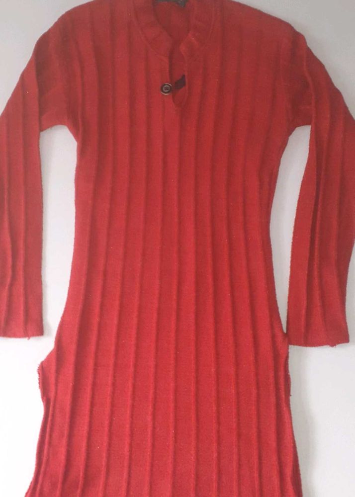 Woolen Dark Red Kurta