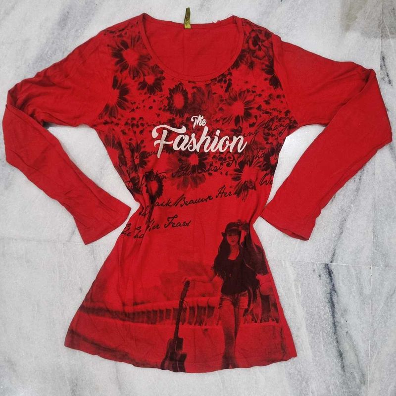 Red &#34;The Fashion&#34; Long Sleeve Top