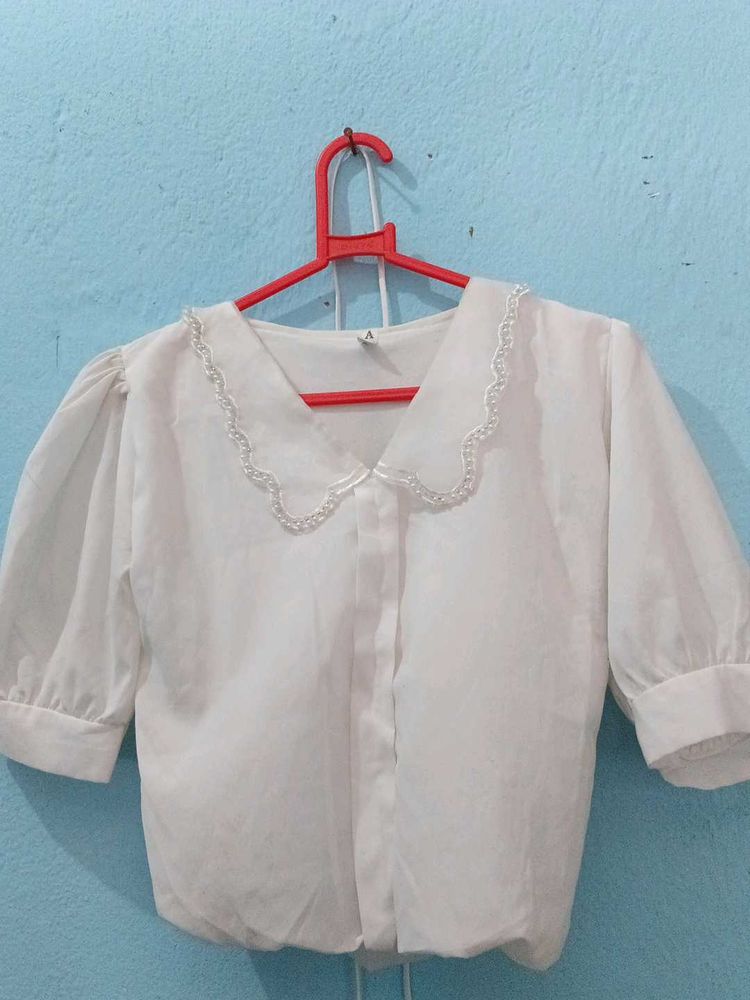 White Puff Sleeve Blouse