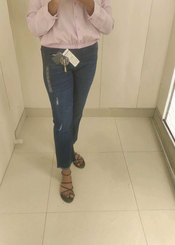 Dark Blue Straight Jeans