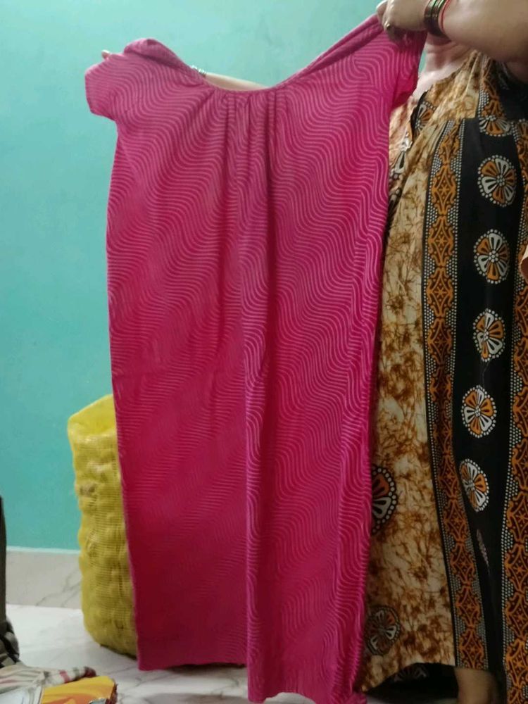 Cotton Pink Nighty For Summer
