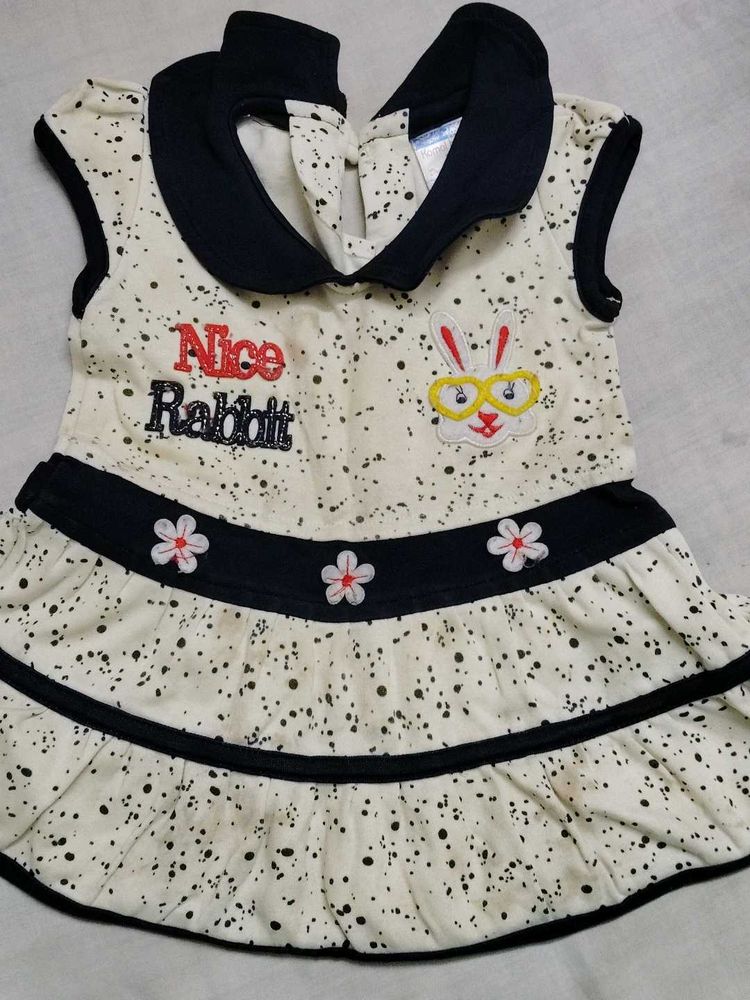 Cute Rabbit Print Baby Dress