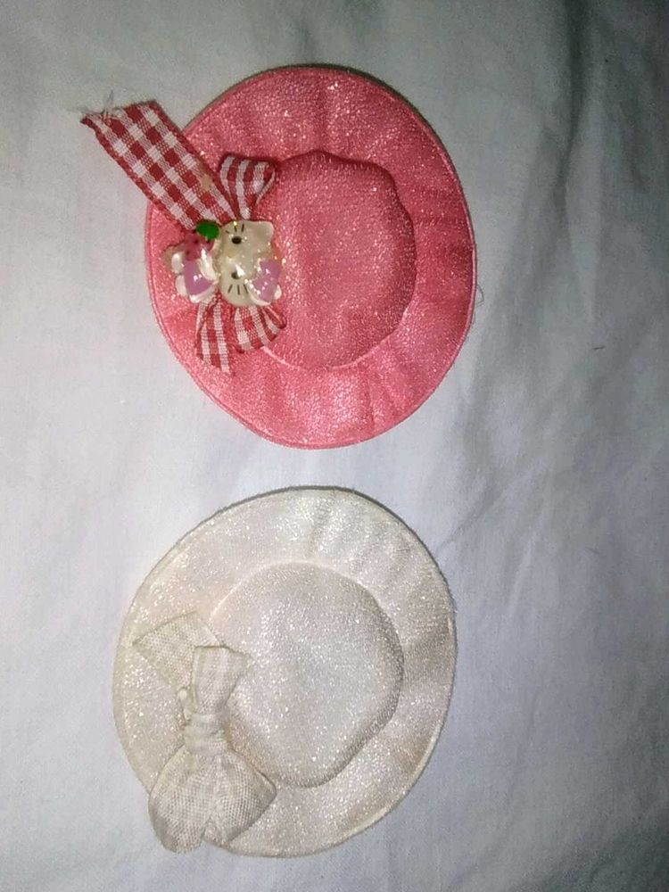 Vintage Miniature Hats - Pink &amp; White
