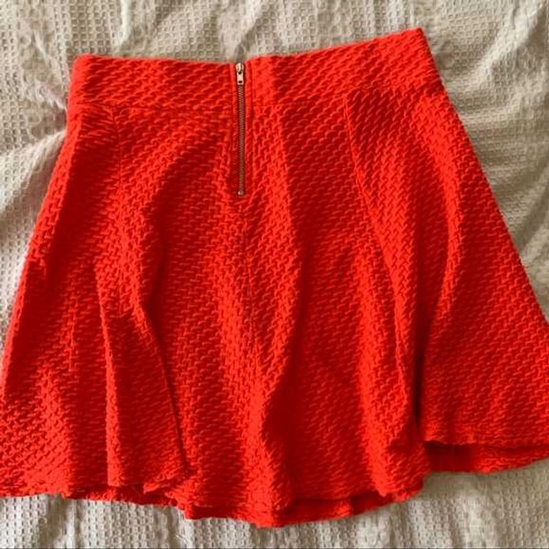 H&amp;M Red Quilted Mini Skirt