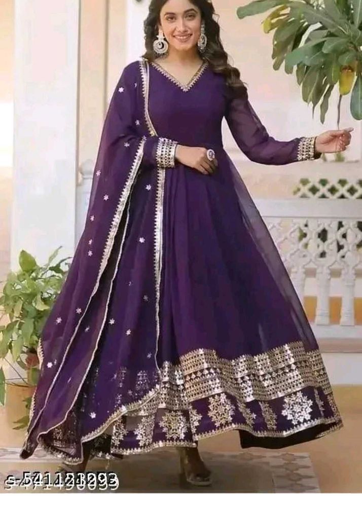 Elegant Purple Anarkali Suit available in all size