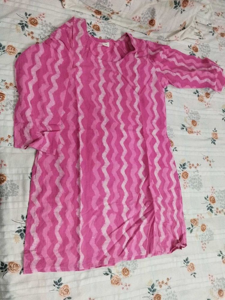 Pink Printed Kurta