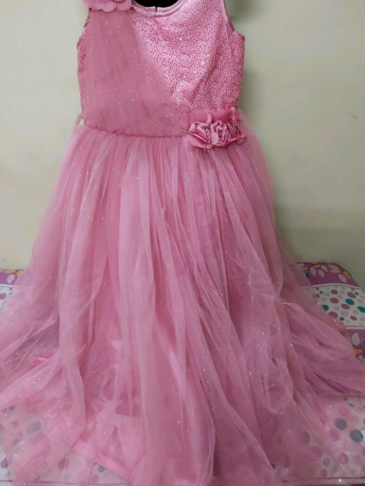 Pink Sequin &amp; Tulle Girls Dress