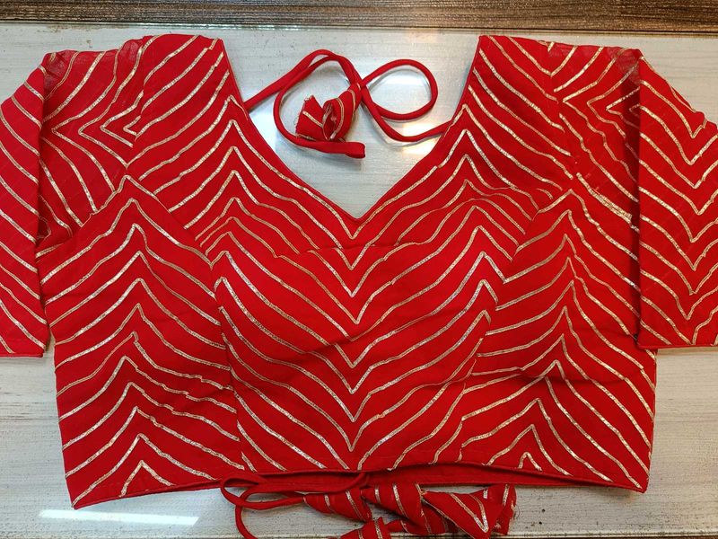Red Gottapatti Blouse