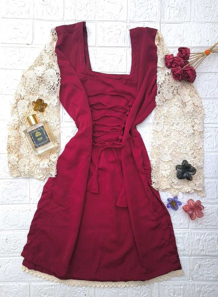 Corset Back Lace-Sleeve Kurti🎀