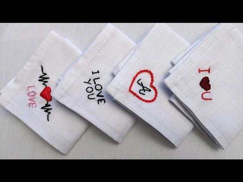 Love inspired Embroidered Handkerchiefs