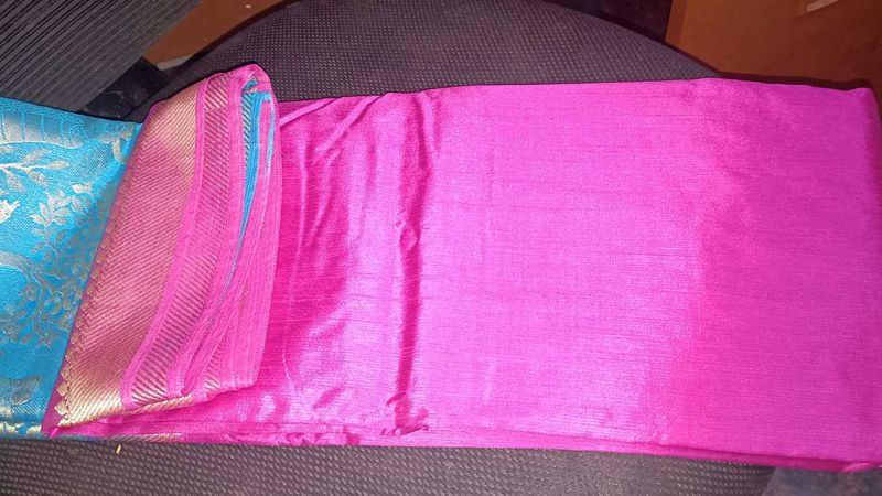 Pink &amp; Blue Saree