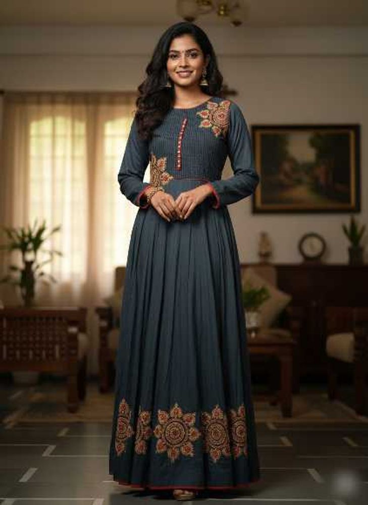 Floral Embroidered Kurta with dupatta