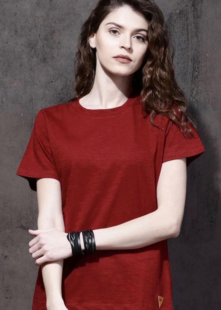 Burgundy Casual Women's T-Shirt