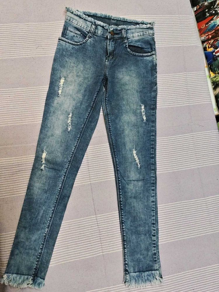 Distressed Denim Jeans