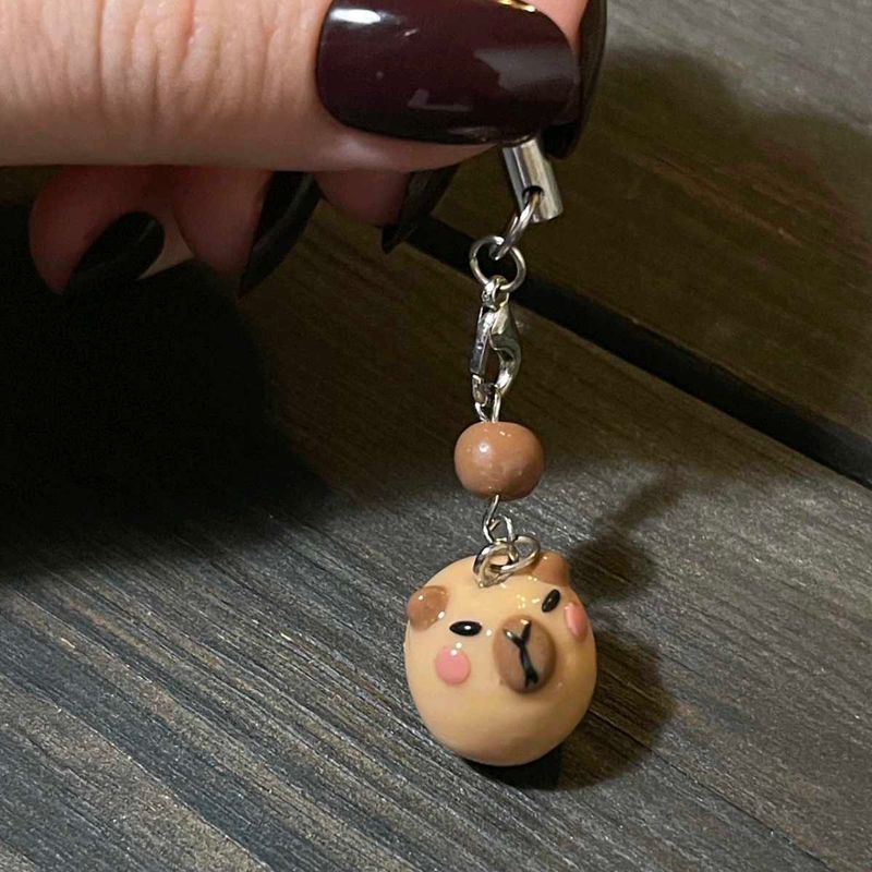 Capybara Clay Keychain