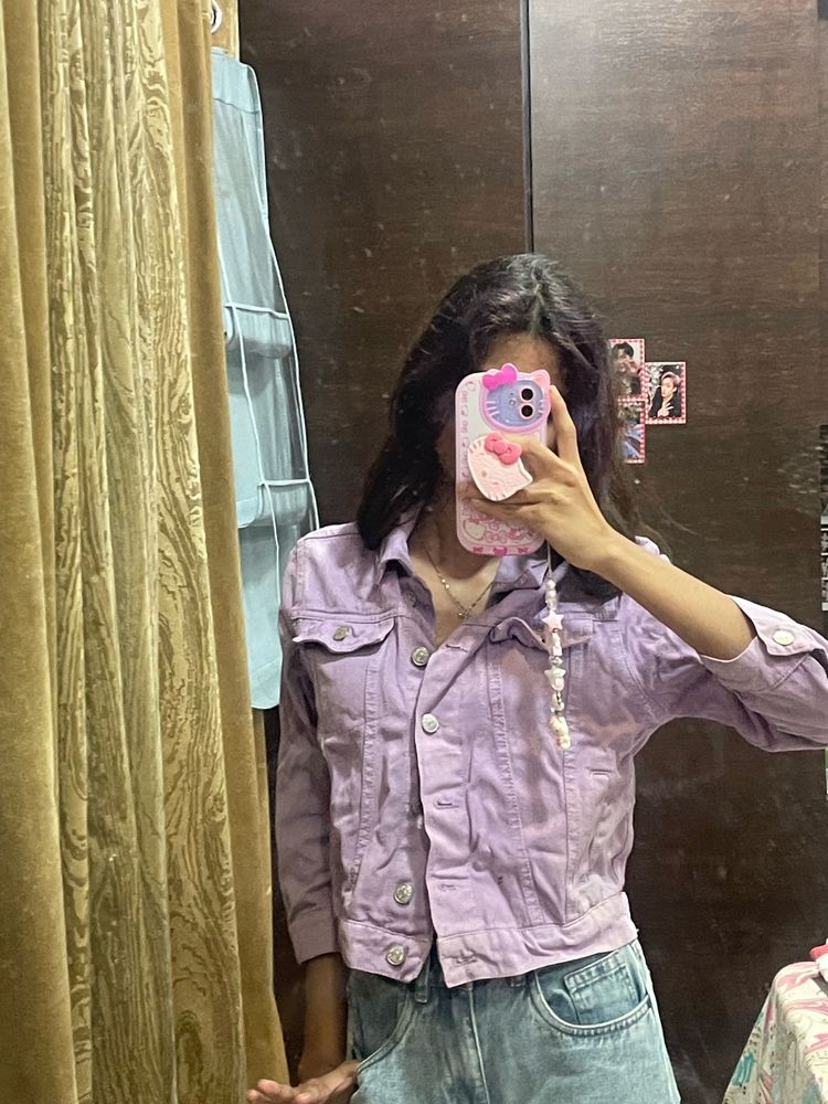 Lilac Denim Jacket