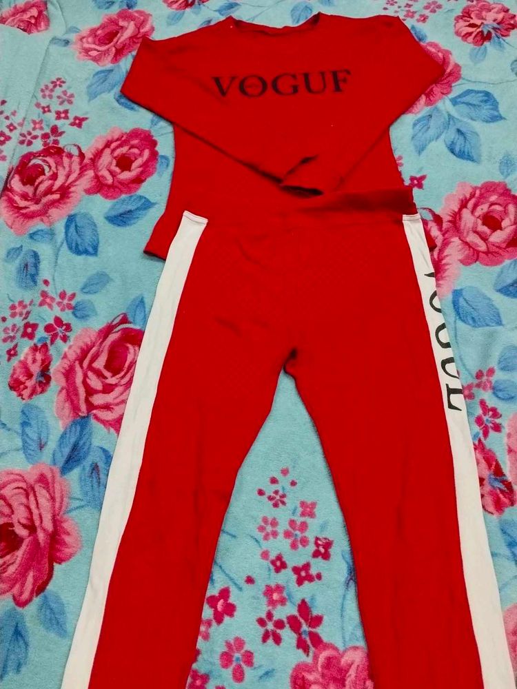 Red Vogue Tracksuit Set