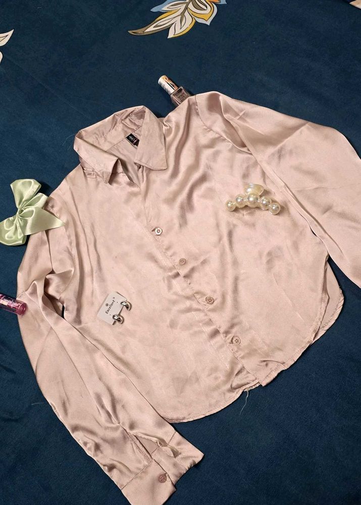 Pink Satin Shirt