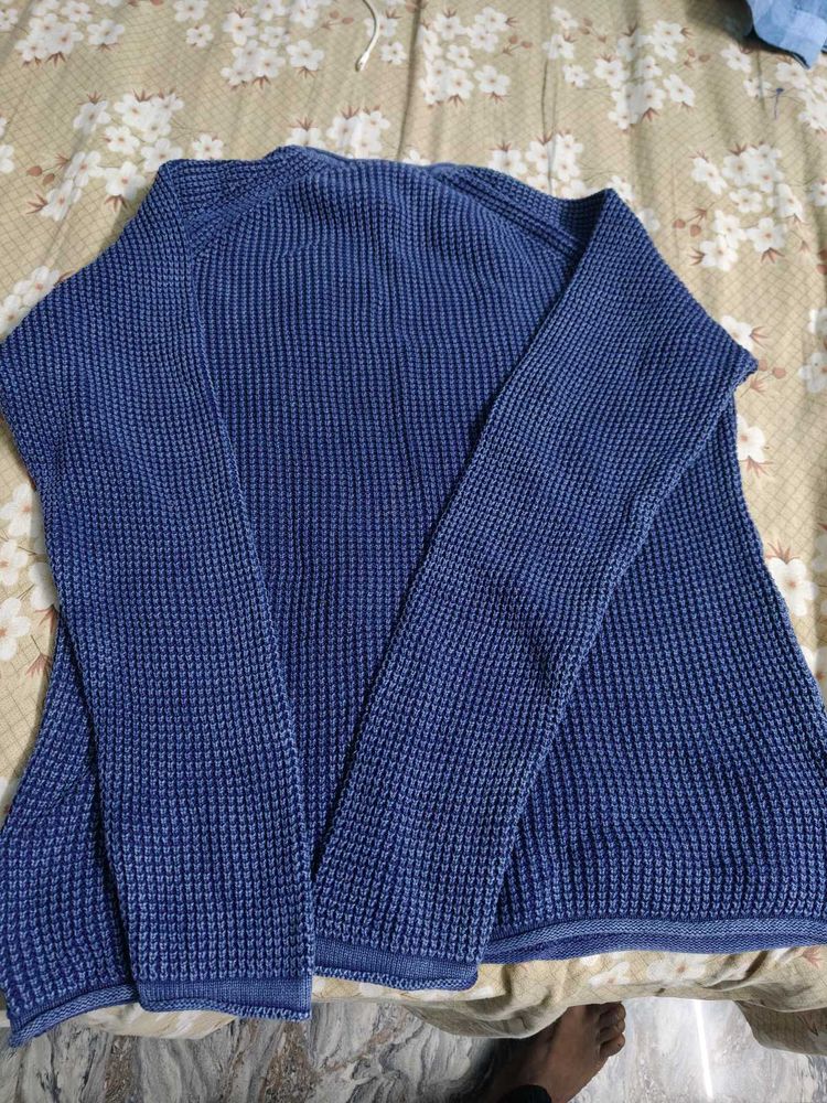 Blue Knit Pullover