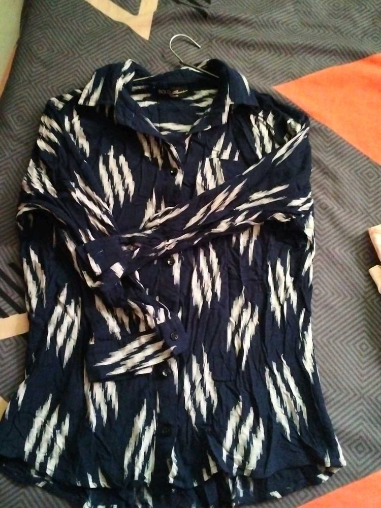 Ikat Print Button-Down Shirt