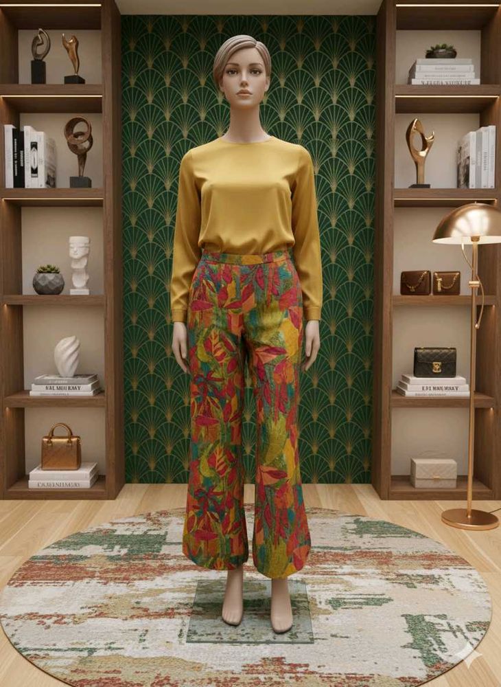 Floral Print Wide Leg Pants