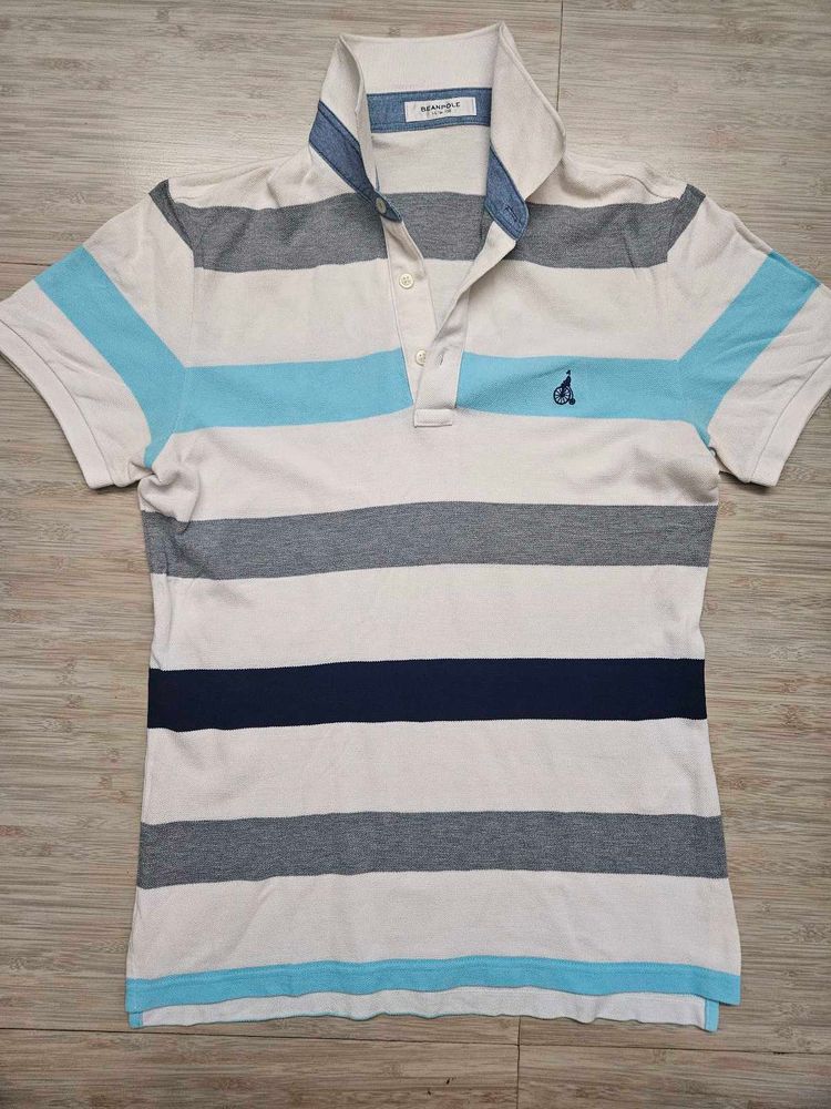 Beanpole Elegant Striped Polo Shirt