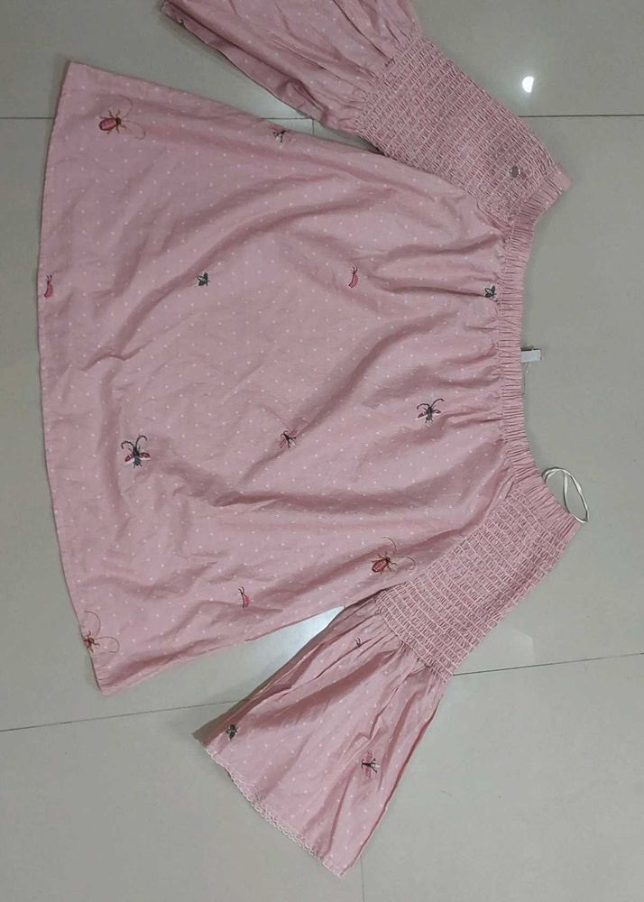 Pink Off-Shoulder Top