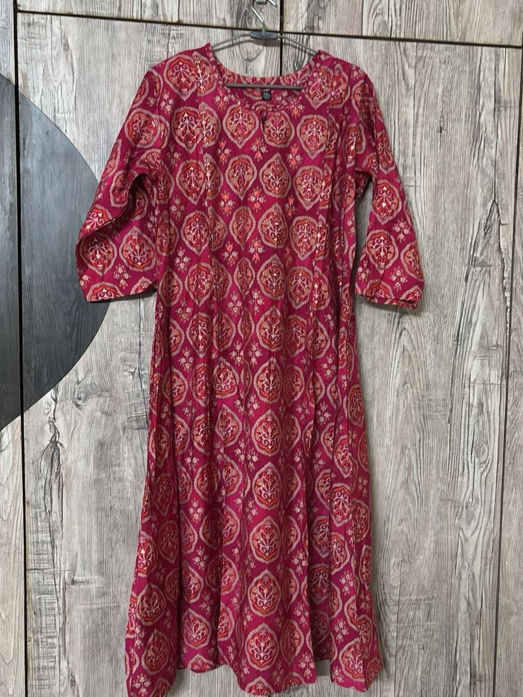 Elegant Pink Printed Kurta
