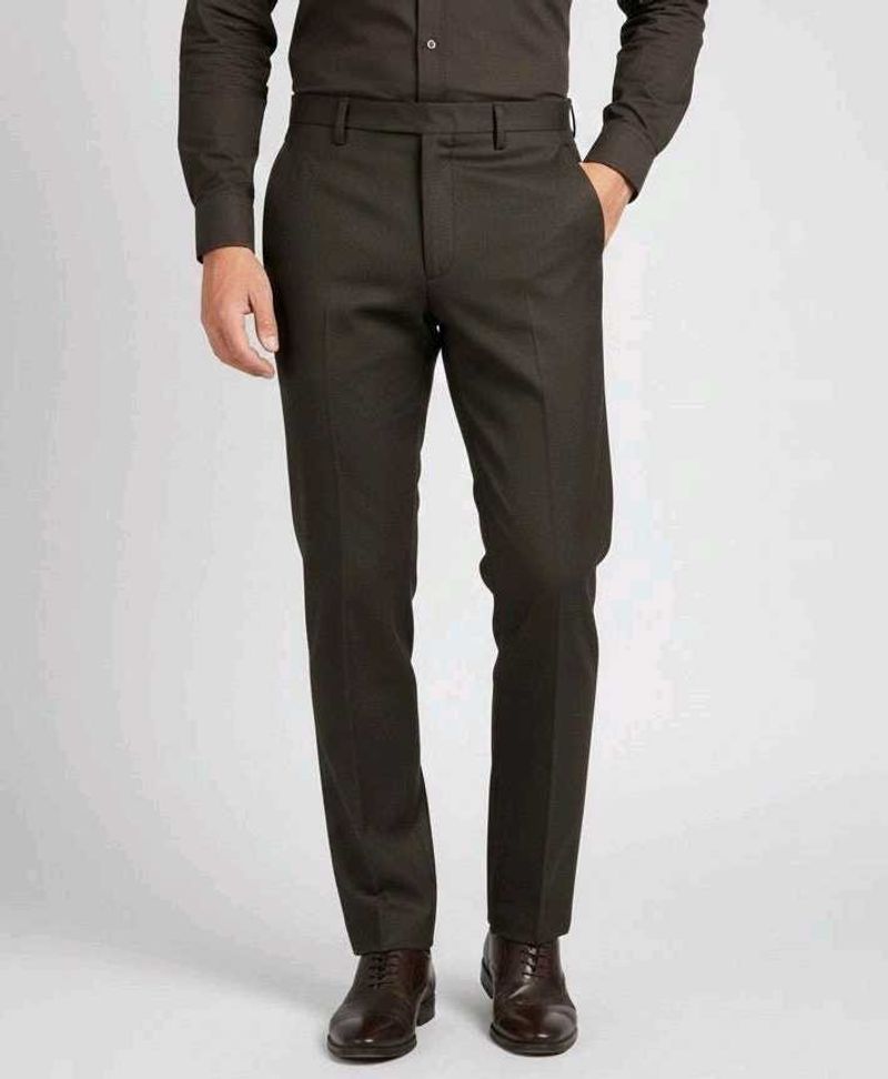 Men's Dark Brown Formal Trousers