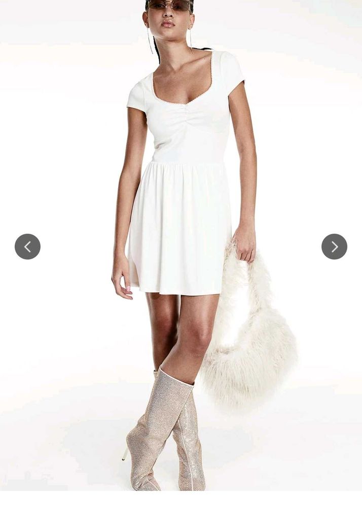 H&amp;M White Mini Dress