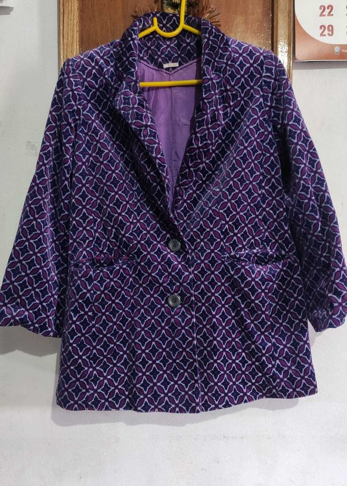Patterned Purple Blazer