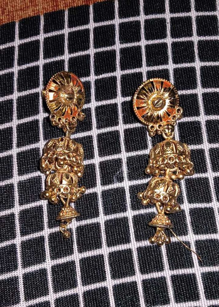 Gold Jhumka Earrings