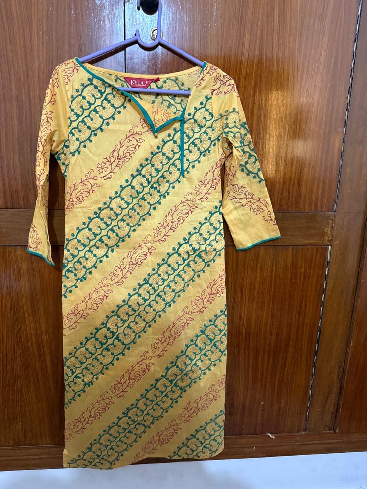 Long Yellow kurta medium Size