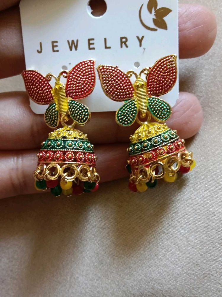 Butterfly Jhumka Earrings
