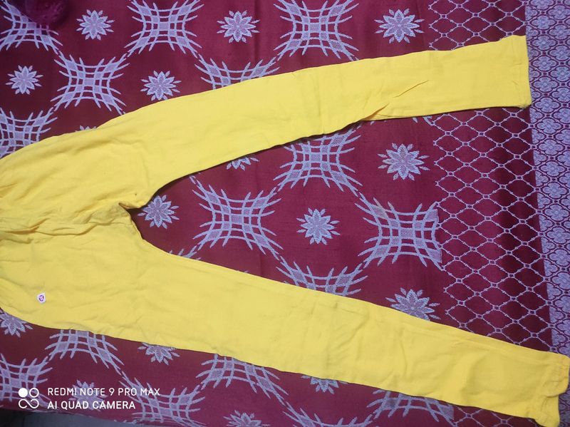 pack of 2 leggings (yellow, pink)
