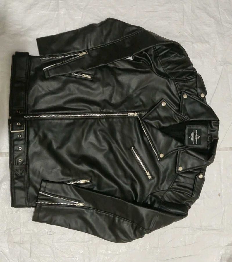 Stylish Black Faux Leather Jacket