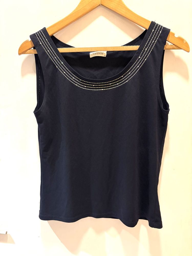 Beautiful Black Imported Top With Nice Embroidery