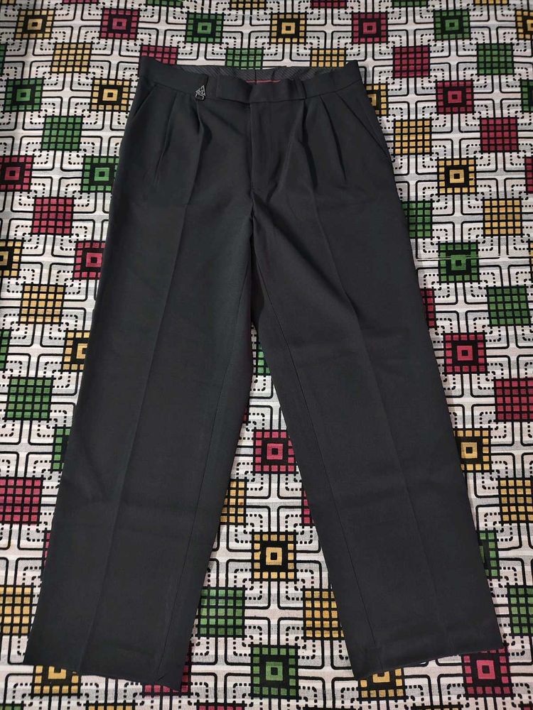 Men Straight Fit Pleated Trouser