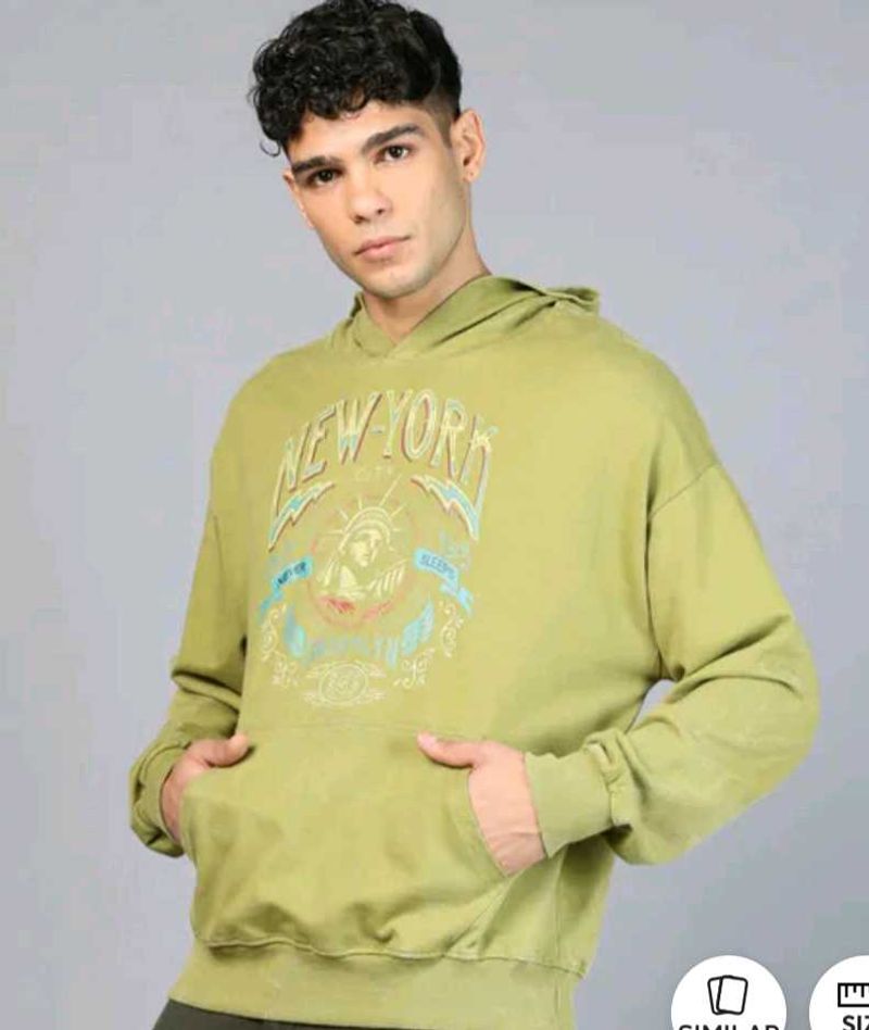 Shein Drop Shoulder Typographic Chest Print Hoodie