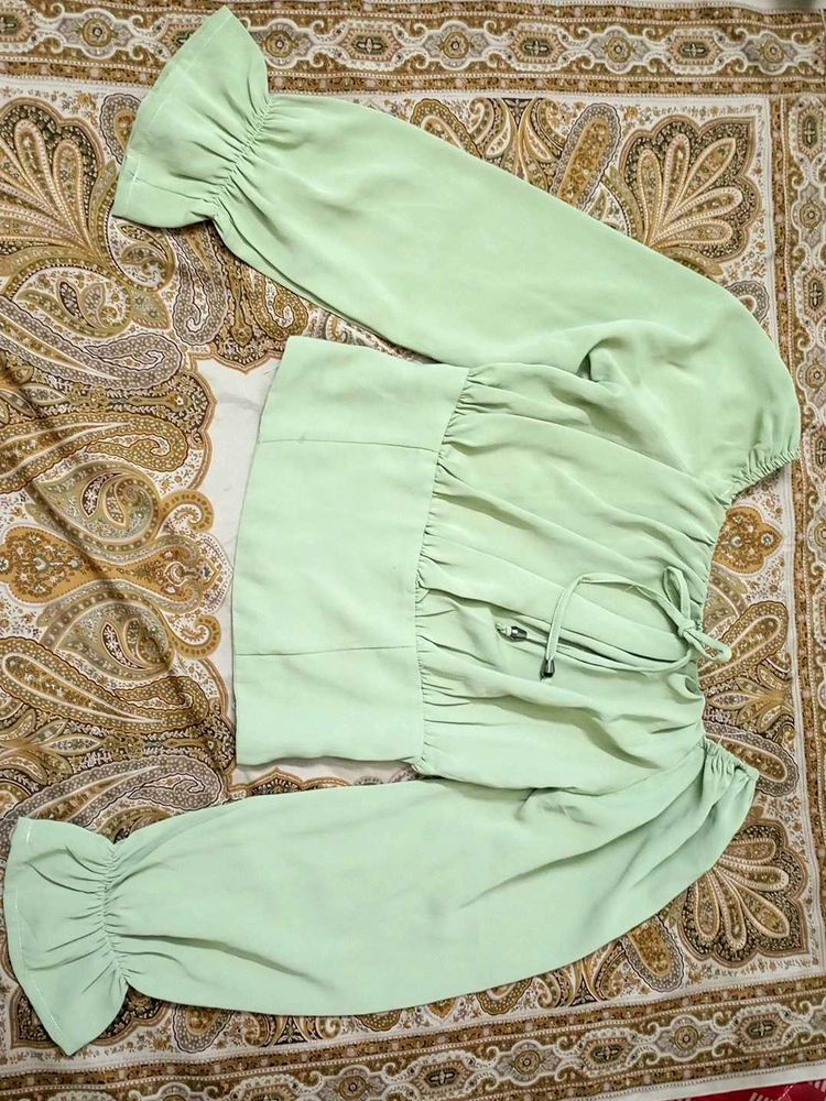 Mint Green Ruffle Top