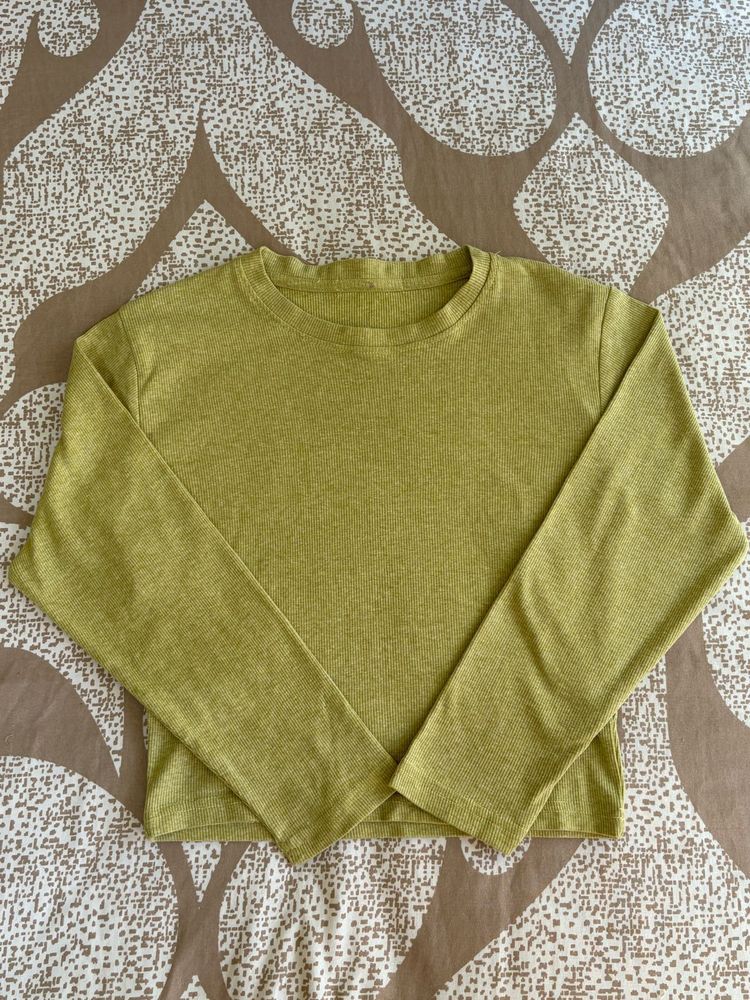 Olive Green Long Sleeve Top
