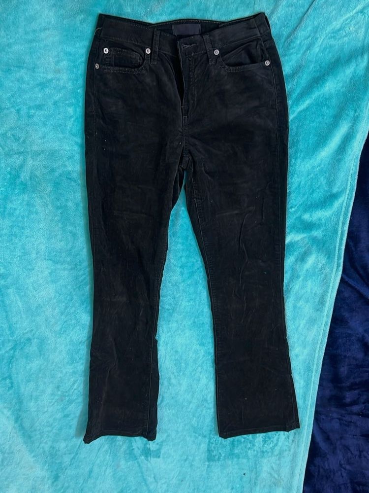 Black Corduroy Flare Jeans