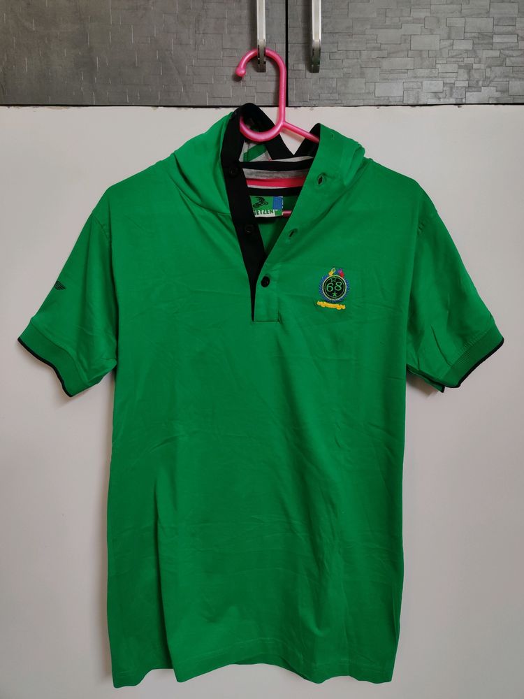 Aesthetic Green Colour T-shirt For Boys