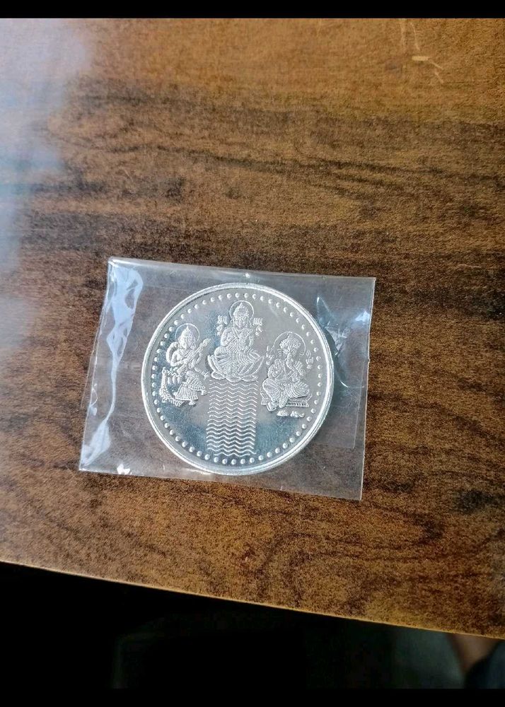 Laxmi Ganesh Silver Coin Wt:10gm