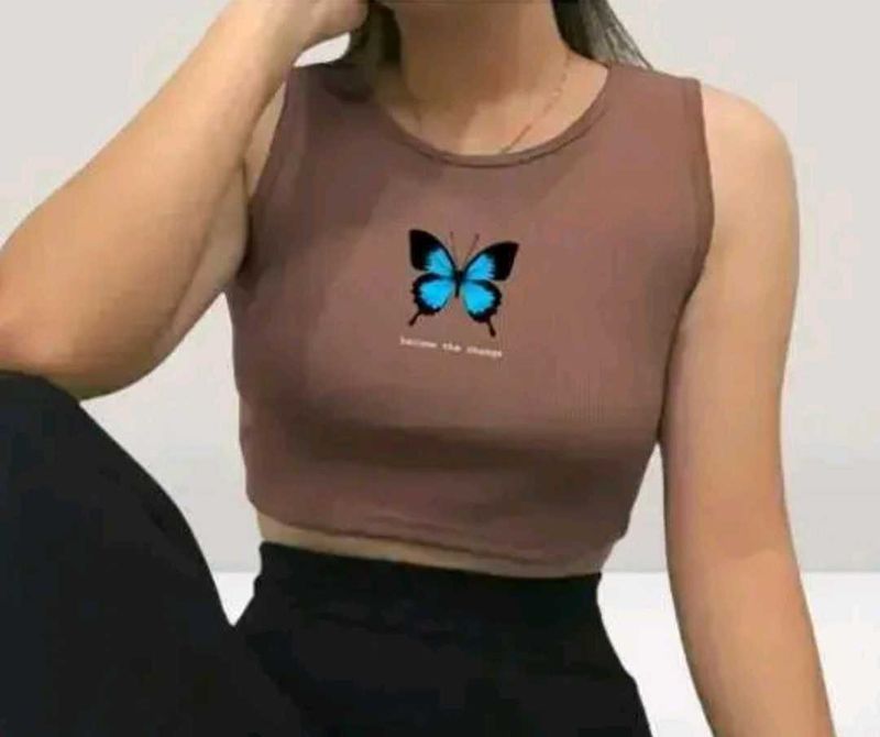 Butterfly Graphic Crop Top