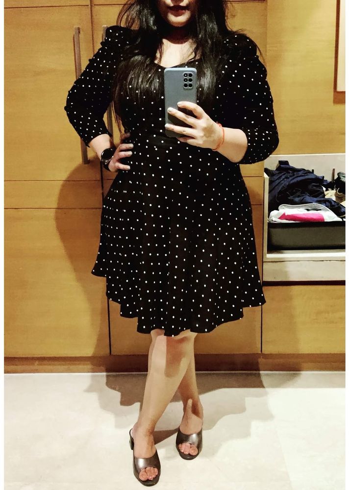 Cute Polka Dot Fit &amp; Flare Dress
